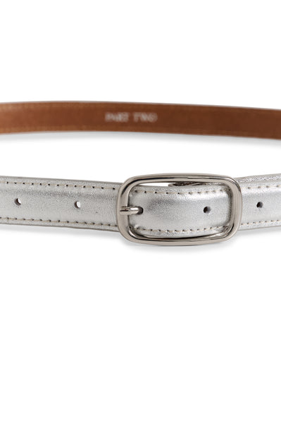 Part Two Djamila Leather Belt, Silver