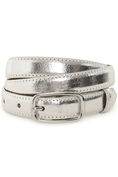 Part Two Djamila Leather Belt, Silver