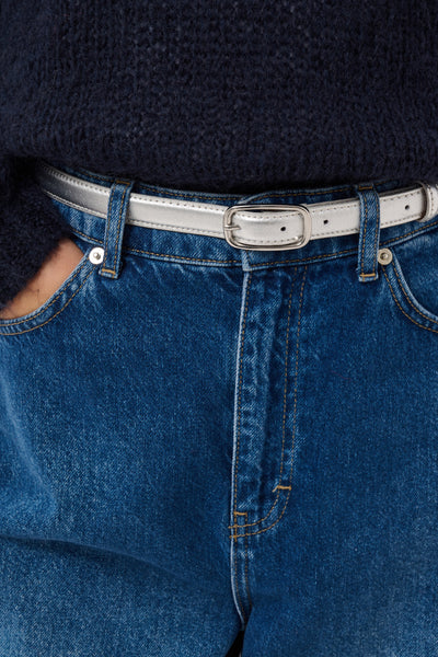 Part Two Djamila Leather Belt, Silver