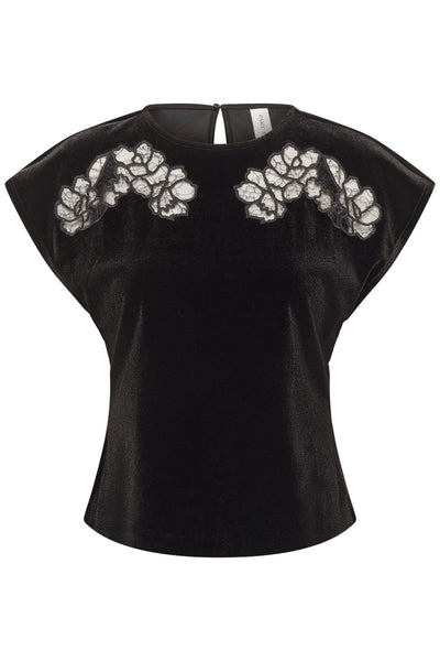 PART TWO Dristi Velvet Top, Black