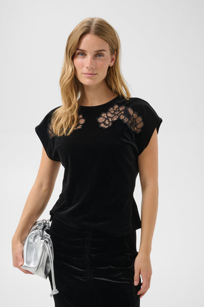 PART TWO Dristi Velvet Top, Black