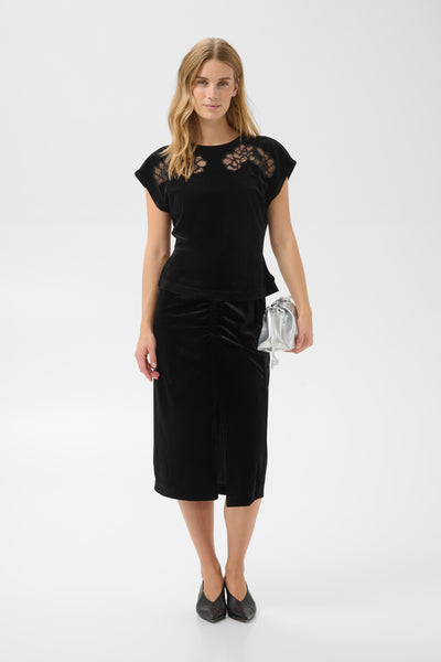 PART TWO Dristi Velvet Top, Black