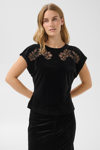 PART TWO Dristi Velvet Top, Black