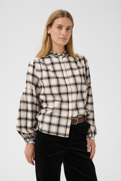 PART TWO Samilla Cotton Blouse, Navy/Brown Mole