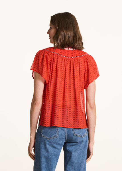 La Fee Maraboutee Flora Blouse, Jasper Red