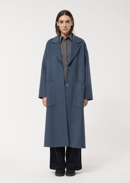 Humility Utellio Wool Coat, Storm Blue