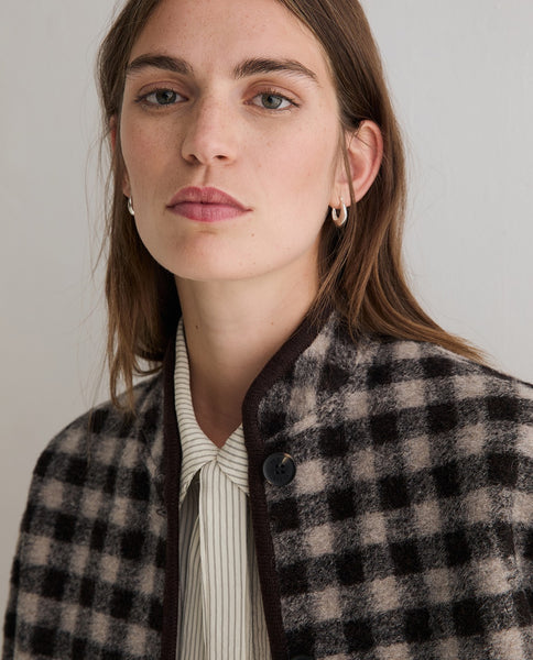 Yerse Boiled Wool Jacket, Check