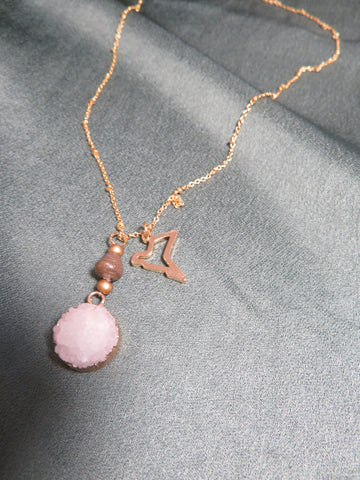 Paperchain Rosie Pendant and Dove Necklace, Mocha