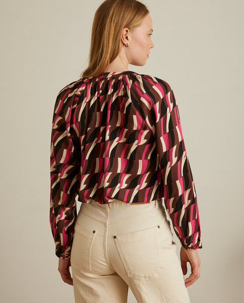 Yerse Blouse, Pink Print