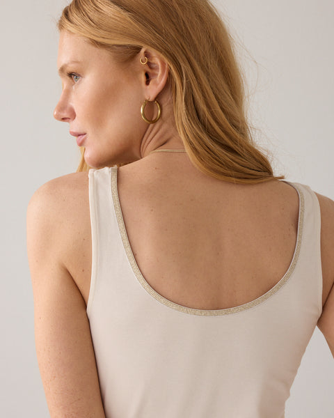 SUMMUM Reversible 2WayTank Top, Black with gold trim
