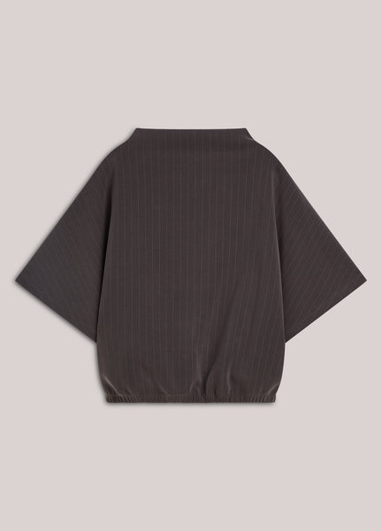 Summum Sleeveless Scuba Top, Dark Chocolate Pin Stripe