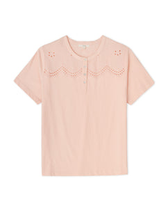 Yerse Organic Cotton T-shirt With Embroidery, Salmon