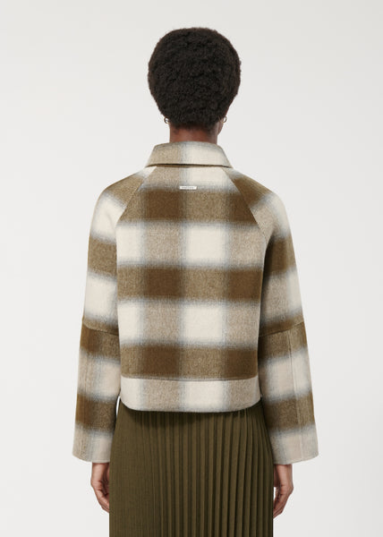 Humility Kingo Large Check Jacket, Military and Off White