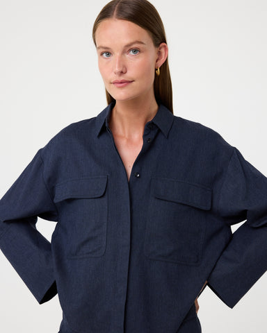 Knit-Ted Cara Shirt, Night Blue