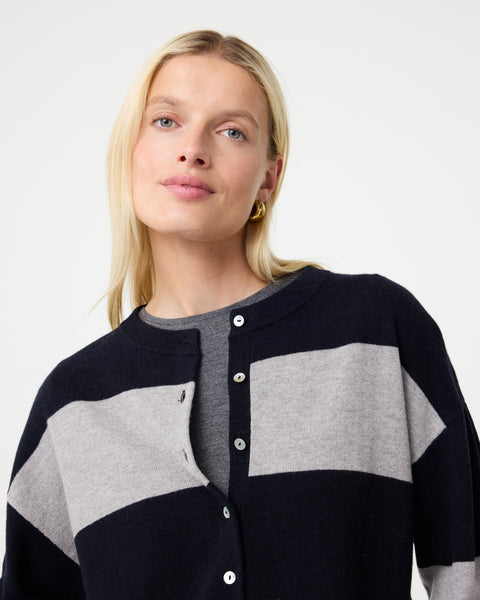 Knit-Ted Dylan Pullover, Night Blue Grey Stripe
