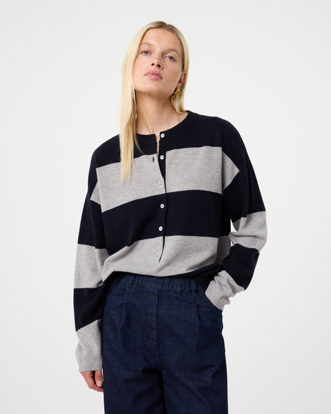 Knit-Ted Dylan Pullover, Night Blue Grey Stripe