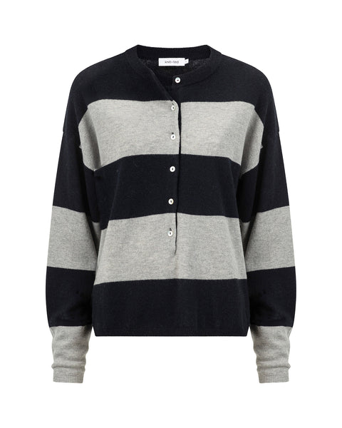 Knit-Ted Dylan Pullover, Night Blue Grey Stripe