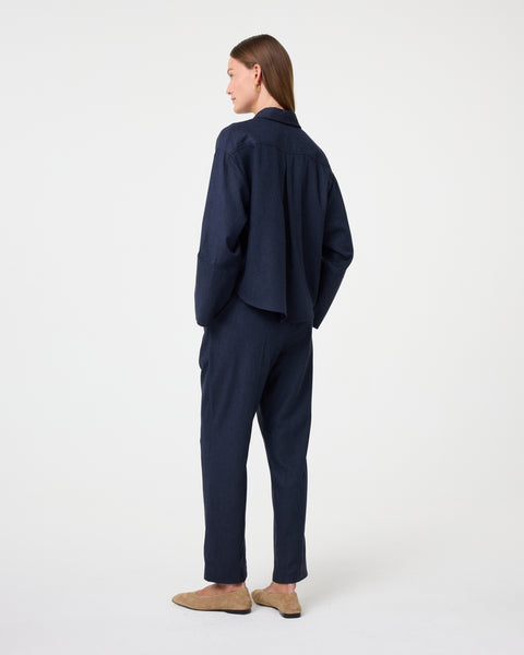 Knit-Ted Cara Shirt, Night Blue