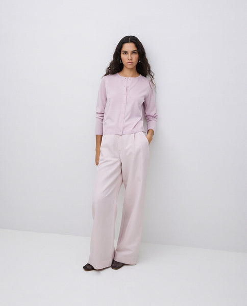 YERSE Linen Blend Faro Trousers, Pink