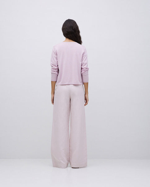 YERSE Linen Blend Faro Trousers, Pink