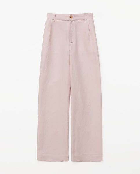 YERSE Linen Blend Faro Trousers, Pink