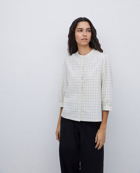 Yerse Scopello  Blouse, Ecru Checks