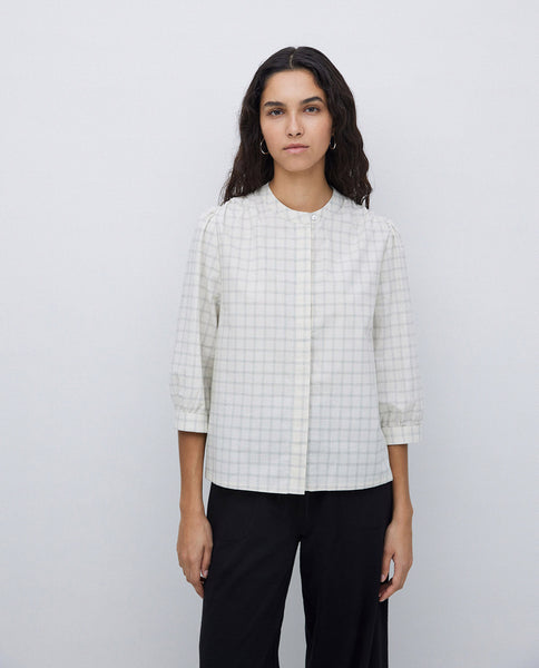 Yerse Scopello  Blouse, Ecru Checks