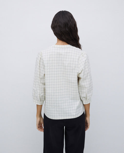 Yerse Scopello  Blouse, Ecru Checks