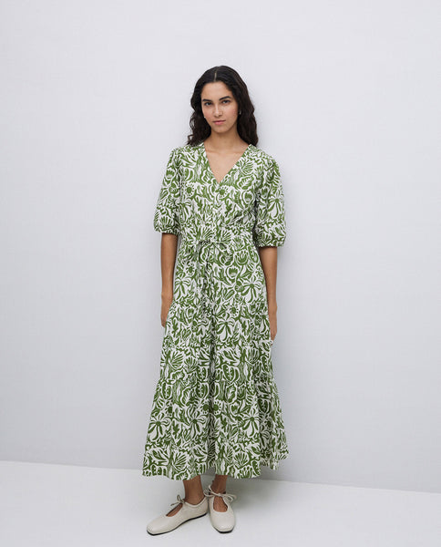 Yerse Organic Cotton Dress, Anemone Green