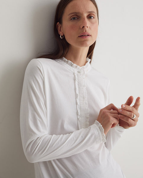 Yerse Ruffles White T-shirt.
