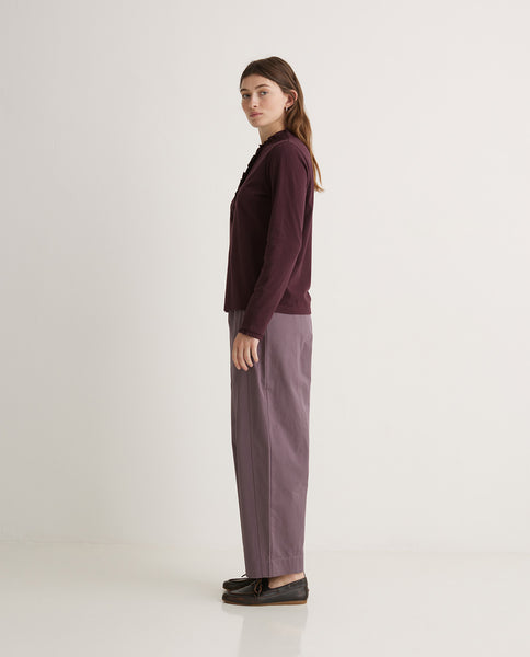 Yerse Ruffles Aubergine T-shirt.