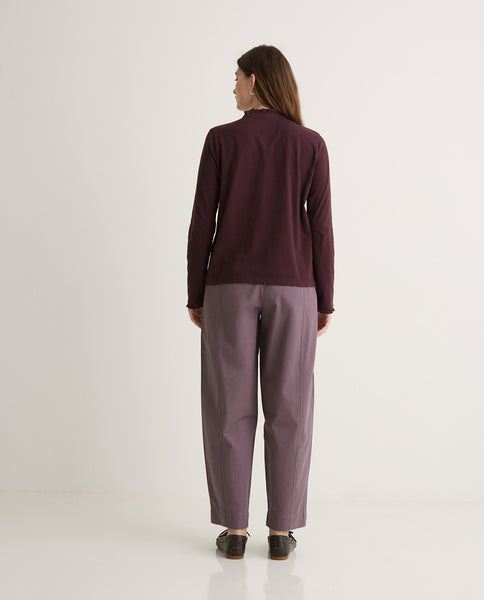 Yerse Ruffles Aubergine T-shirt.