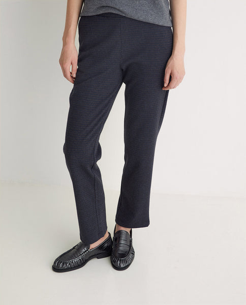 Yerse Jersey Trouser, Navy Check
