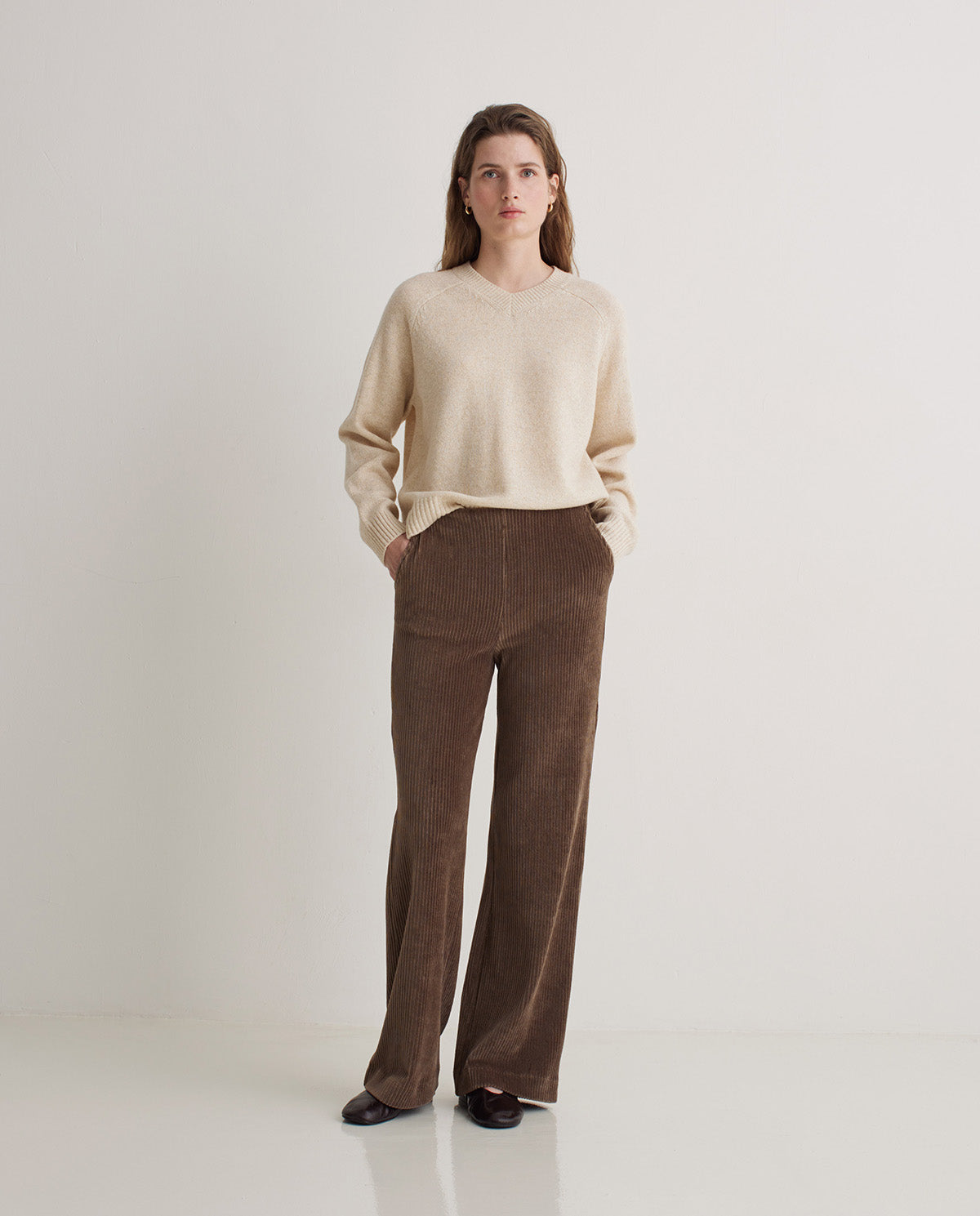 Yerse Corduroy Trouser, Taupe