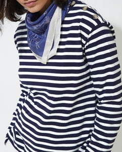 Yerse Silk Scarf, Blue Print