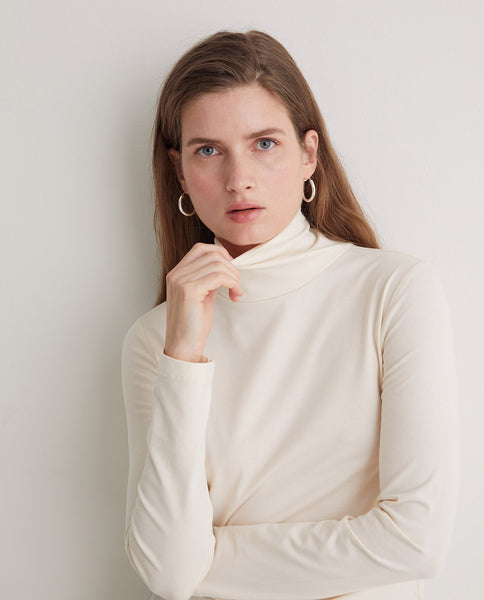 Yerse Polo Neck, Cream