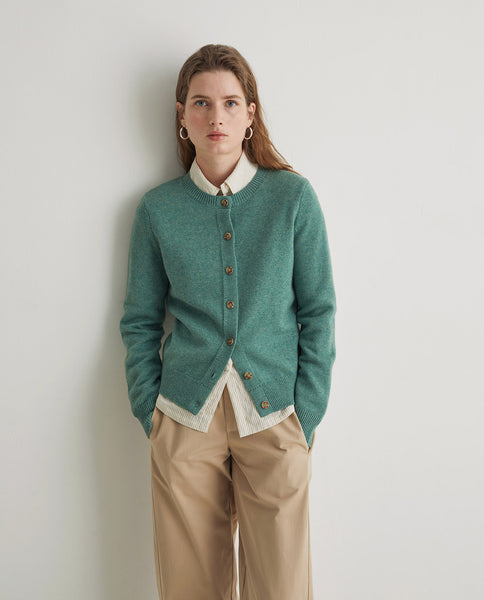 Yerse Cashmere Blend Cardigan, Green