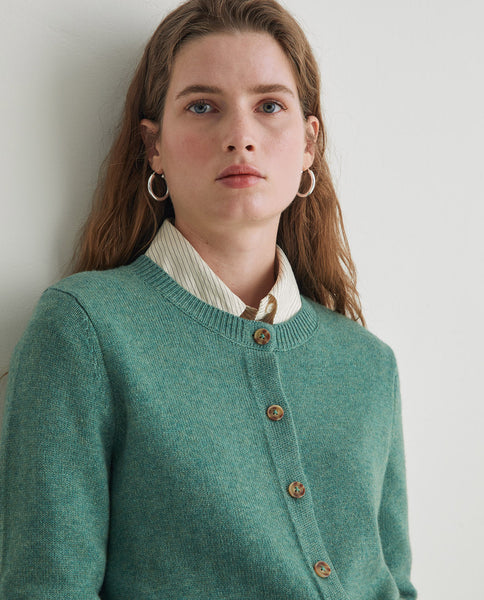 Yerse Cashmere Blend Cardigan, Green