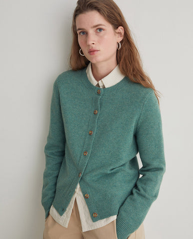 Yerse Cashmere Blend Cardigan, Green