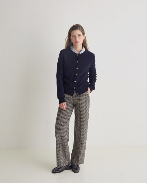 Yerse Cashmere Blend Cardigan, Navy