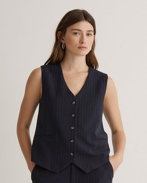 Yerse Waistcoat, Navy Stripes
