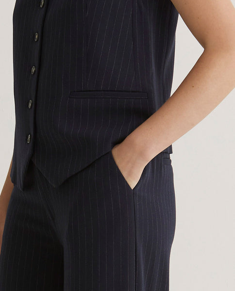 Yerse Waistcoat, Navy Stripes