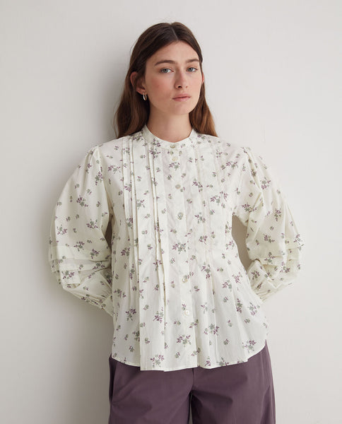 Yerse Cotton Floral Blouse