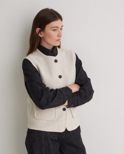 Yerse Wool Gilet, Ecru