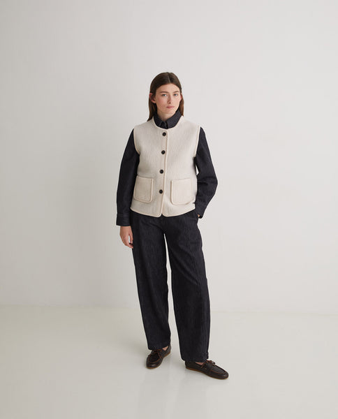 Yerse Wool Gilet, Ecru