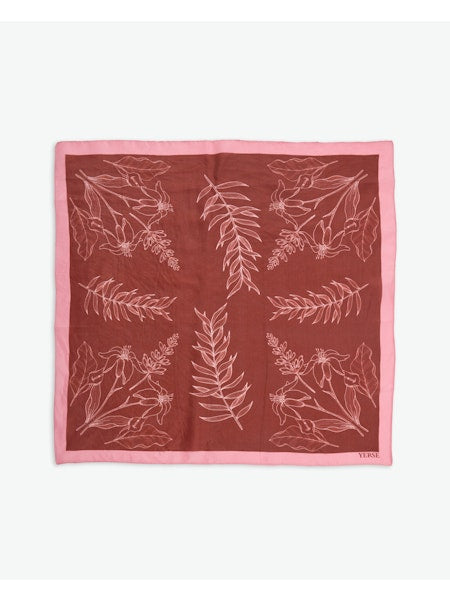 Yerse Silk Scarf, Garnet Print