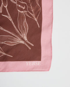 Yerse Silk Scarf, Garnet Print
