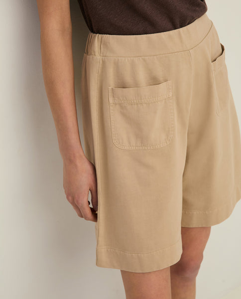 Yerse Organic Cotton Shorts, Cream - Flax In Bloom