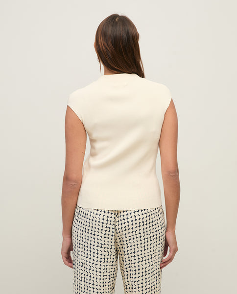 Yerse Sleeveless Knit, Ecru - Flax In Bloom