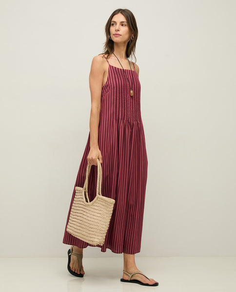 Yerse Spagetti Strap Dress, Raspberry Stripe